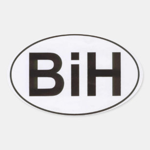 BiH (Bosna i Hercegovina) Zelfklever Ovale Sticker