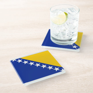 BiH Flag Coaster Glazen Onderzetter