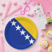 BiH Vlag Onderzetter Papieren Bordje (Feest)