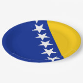 BiH Vlag Onderzetter Papieren Bordje (Gekanteld)