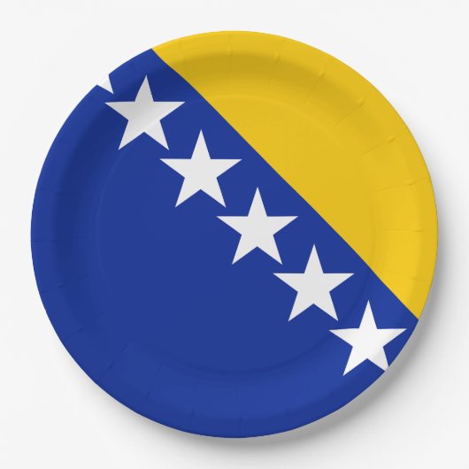 BiH Vlag Onderzetter Papieren Bordje (Voorkant)