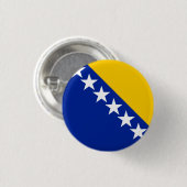 BiH Vlag Onderzetter Ronde Button 3,2 Cm (Voorkant /achterkant)