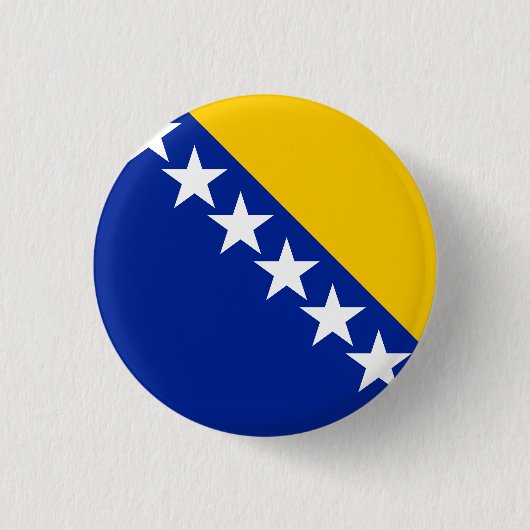 BiH Vlag Onderzetter Ronde Button 3,2 Cm (Voorkant)