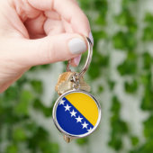 BiH Vlag Onderzetter Sleutelhanger (Hand)