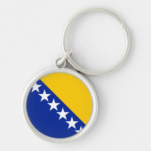 BiH Vlag Onderzetter Sleutelhanger (Voorkant)