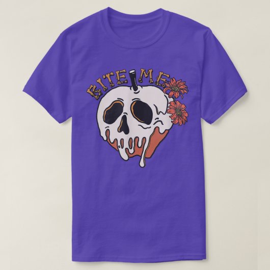 Biite Me Cute and Funny Skeleton Head Spooky Hallo T-shirt (Design voorkant)