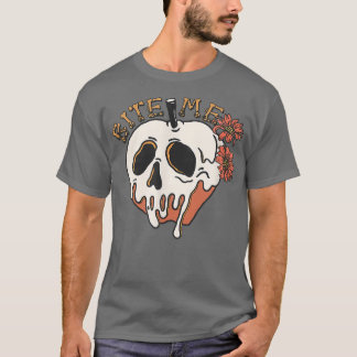Biite Me Cute and Funny Skeleton Head Spooky Hallo T-shirt