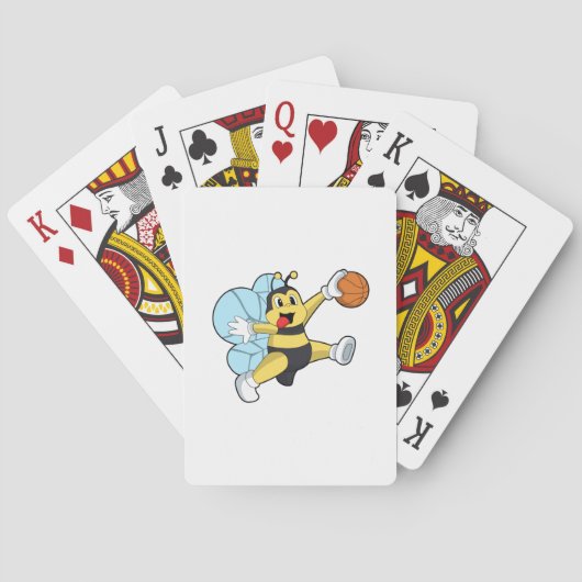 Bij als Basketballer met Basketbal Pokerkaarten (Achterkant)