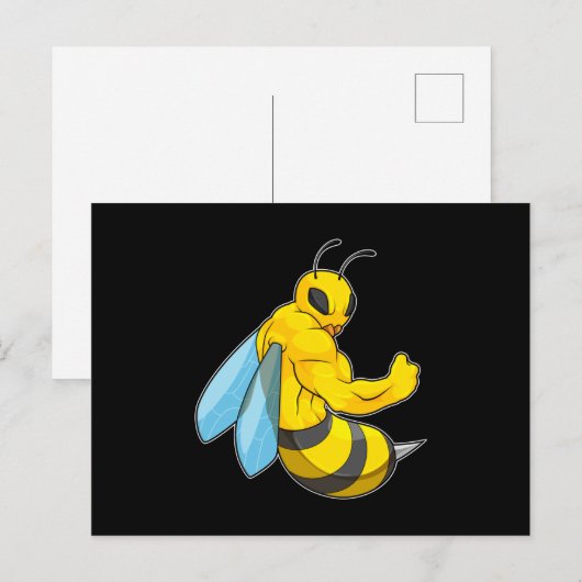 Bij als bodybuilder briefkaart (Voorkant / Achterkant)