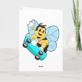 Bij als skater met skateboard kaart (Achterkant)