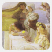 Bij Aphrodite's Cradle by Sir Lawrence Alma Tadema Vierkante Sticker (Voorkant)