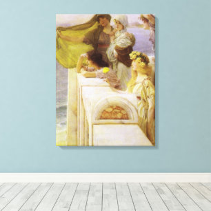 Bij Aphrodite's wieg door Sir Lawrence Alma Tadema Canvas Afdruk