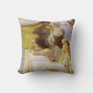 Bij Aphrodite's wieg door Sir Lawrence Alma Tadema Kussen