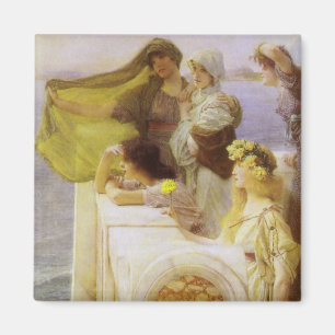 Bij Aphrodite's wieg door Sir Lawrence Alma Tadema Magneet