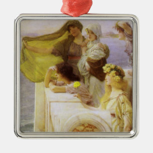 Bij Aphrodite's wieg door Sir Lawrence Alma Tadema Metalen Ornament