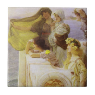 Bij Aphrodite's wieg door Sir Lawrence Alma Tadema Tegeltje