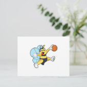 Bij as Basketballspeler met Basketbal Briefkaart (Staand voorkant)