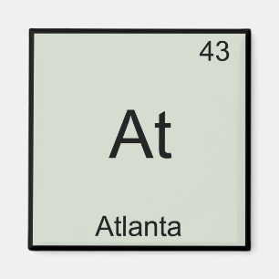 Bij - Atlanta Stad Chemie Element Symbool T-Shirt Magneet