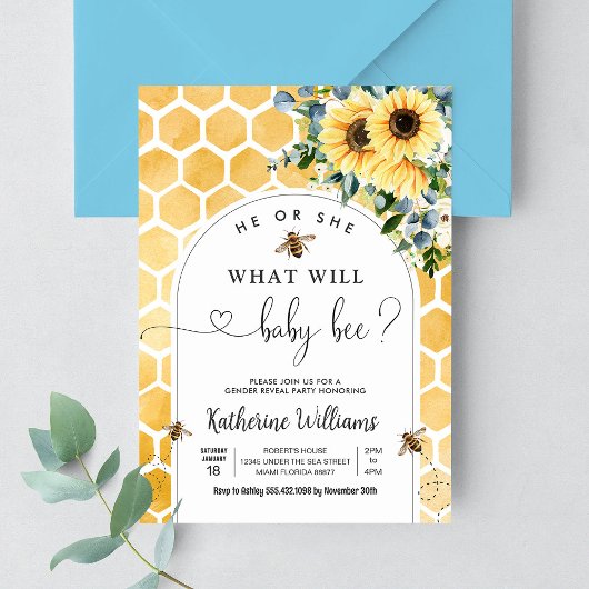 Bij Baby Honing Bij Geslacht Reveal Kaart