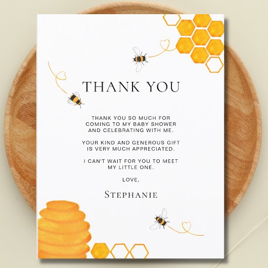 Bij baby shower bedankje briefkaart