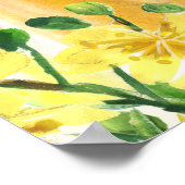 Bij Baby Shower gele gender onthulling feestje Poster (Hoek)