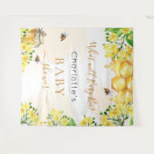 Bij baby shower gele geslacht onthulling feestje wandkleed (Voorkant (horizontaal))