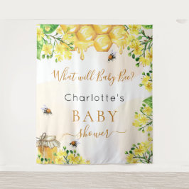 Bij baby shower gele geslacht onthulling feestje wandkleed