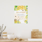 Bij baby shower gele sekseverrassing feestje poster (Keuken)