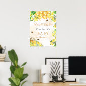 Bij baby shower gele sekseverrassing feestje poster (Thuiskantoor)