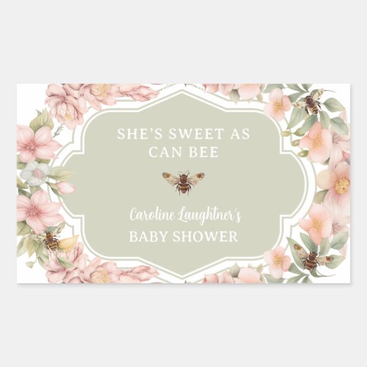Bij baby shower honing favor label (Voorkant)