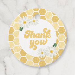 Bij baby shower honingraat en madeliefjes Bedankt Bedankjes Labels