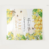 Bij baby shower 'mom to bee' gele floralen wandkleed (Voorkant (horizontaal))