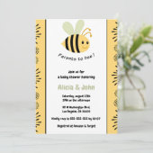 Bij baby shower uitnodigingen coed hommel (Staand voorkant)