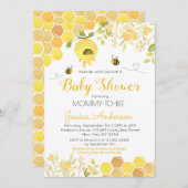 Bij Baby Shower Uitnodigingen Jongen Meisje Hommel (Voorkant / Achterkant)