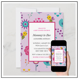 Bij baby shower uitnodigingen Mama tot bij Bloemri