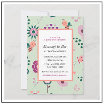 Bij baby shower uitnodigingen Mama tot bij Bloemri