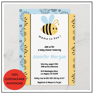 Bij baby shower uitnodigingen Mamma bij Bij