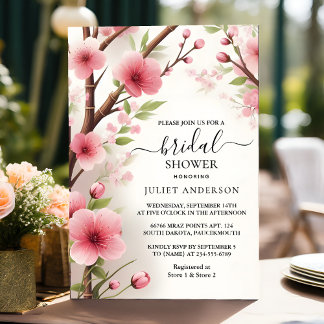 Bij Bamboo Pink Sakura Cherry Blossom Vrijgezellen Kaart