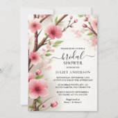 Bij Bamboo Pink Sakura Cherry Blossom Vrijgezellen Kaart (Voorkant)