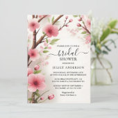 Bij Bamboo Pink Sakura Cherry Blossom Vrijgezellen Kaart (Staand voorkant)