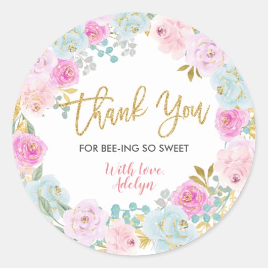 Bij bedankt voor het hier zijn Stickers (Voorkant)