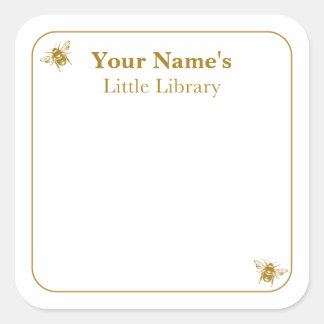 Bij Bibliotheeklabels | Kaartboek Cadeaubijsluiter Vierkante Sticker
