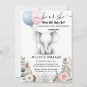 Bij Big Zoo Baby White Elephant Birth Gender Revea Kaart (Voorkant)