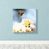 Bij bloem canvasprint canvas afdruk (Insitu (Houten vloer))