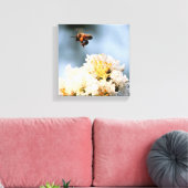 Bij bloem canvasprint canvas afdruk (Insitu (Woonkamer))