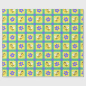 🐝 Bij Bloem Cute Huis Stijl Wrap Vreugde Cadeaupapier (Vlak)