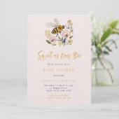 Bij & Bloem Zoete Baby Shower Kaart (Staand voorkant)