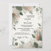 Bij Blush pastel Peach Mint Moss Sage Groene bruil Kaart (Voorkant)