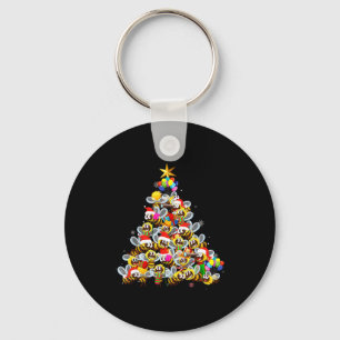 Bij boom kerst trui Kerstmis voor bijenliefhebber  Sleutelhanger
