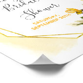 Bij Bruiloft Bridal Shower Welkom Bord Poster (Hoek)